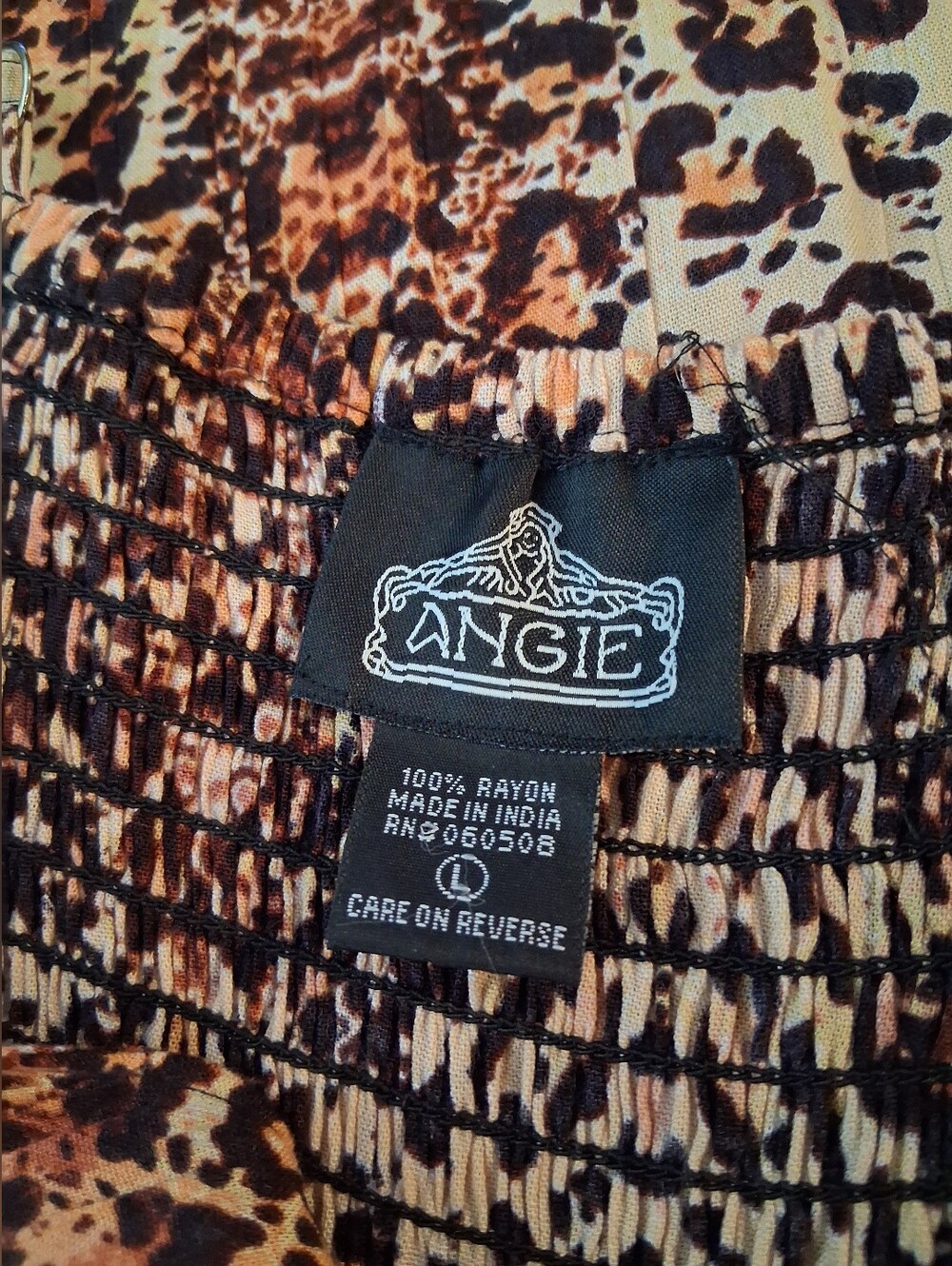 ANGIE Maxi Dress - Animal Print - Womens Large - brown orange cream - Picture 7 of 9